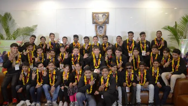 अतुल माहेश्वरी छात्रवृत्ति- 2019 के सफल छात्रों का नोएडा स्थित अमर उजाला कार्यालय में भव्य स्वागत।