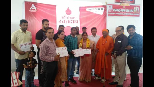 करनाल में आयोजित रक्तदान शिविर में 209 लोगों ने किया महादान।